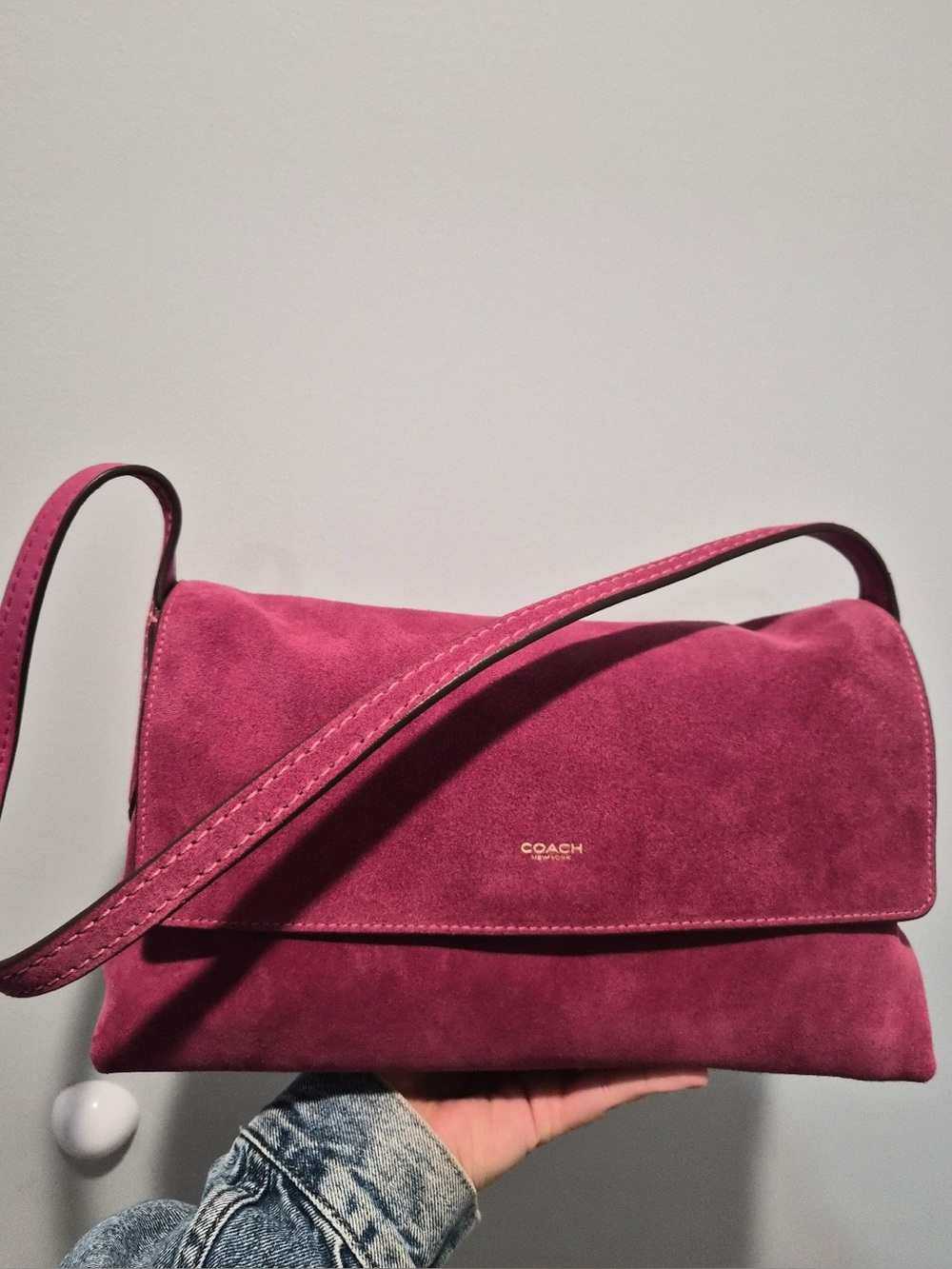 Coach Brass/Dark Fuchsia Chelsea Shoulder Bag 30